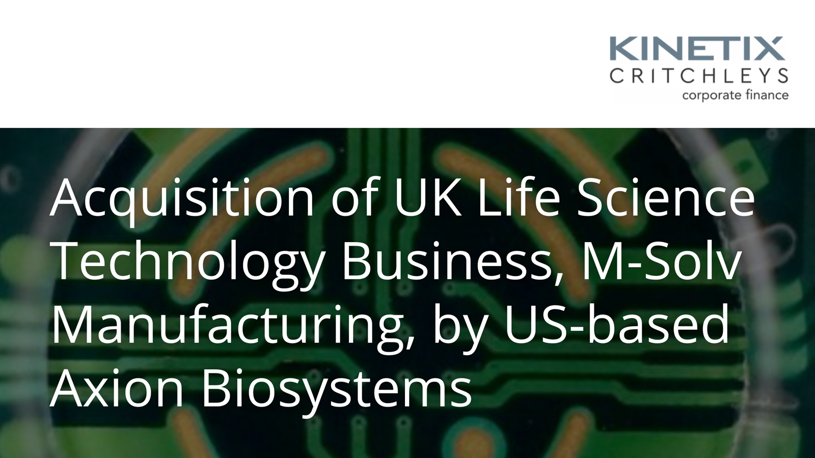 Axion BioSystems acquires UK-based printed electronics manufacturer M-Solv Manufacturing Limited